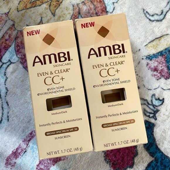 AMBI Skincare Even Clear CC+ Broad Spectrum SPF 30 Sunscreen Medium Dark lot - Picture 2 of 8